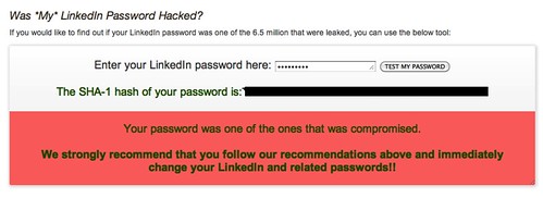 My LinkedIn password was hacked as well