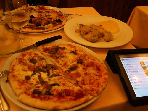Pizza and Sarde in Saor at Aquila Negra, San Marco