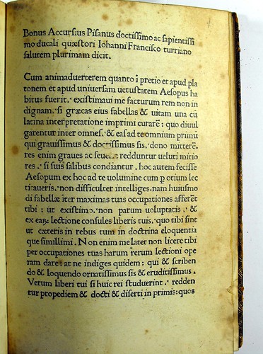 Opening page of text from Aesopus: Vita et Fabulae [Greek]. Vita et Fabulae [Latin].