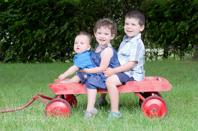 Kids on a wagon