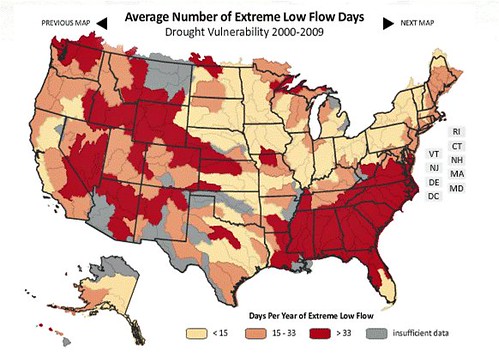 drought vulnerability in the US (by: NRDC)