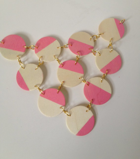 Pink + Wood Bib Necklace 8