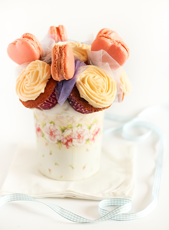 Macaron & Cupcake Bouquet