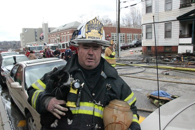 Firefighter Saves Cat, Grandma's urn