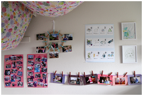 Photo collages to personalize her little girl room