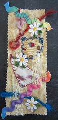 Layers of Fabric Lace and Yarn with Embroidery