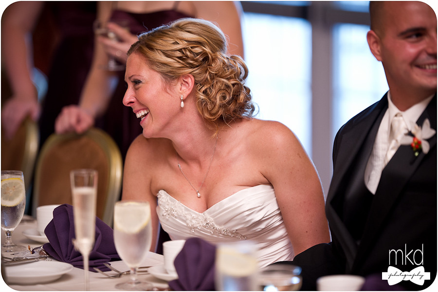 Bride laughing at MOH speech