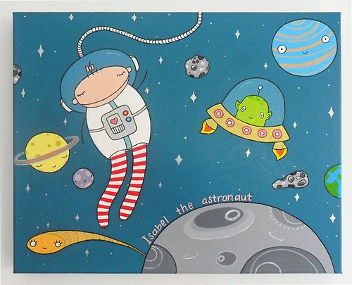 Isabel the Astronaut painting