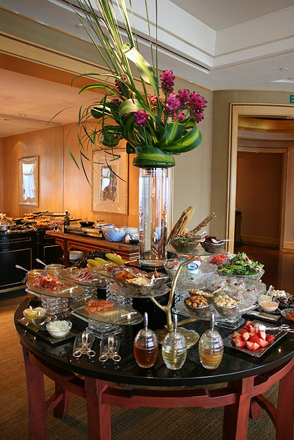 A good selection of breakfast items at the Ritz-Carlton Club
