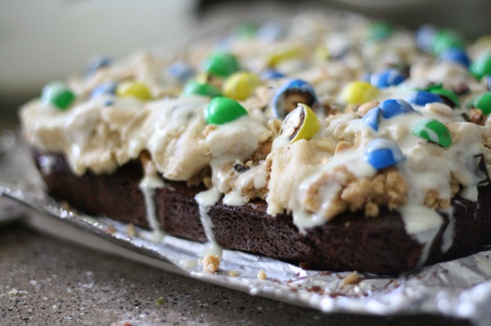 Oatmeal Chocolate Chip Cookie Dough Peanut Butter Brownies