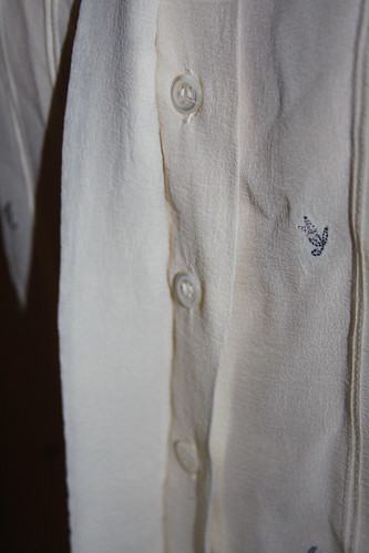 Embroidered shirt pearl buttons
