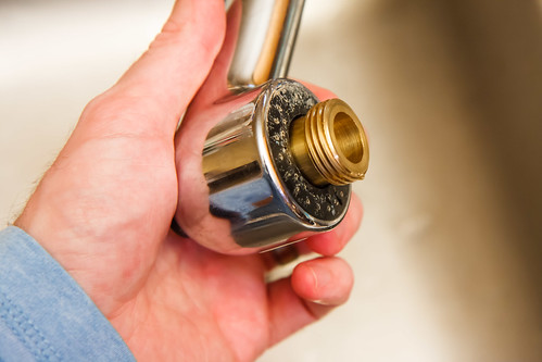 brass faucet adaptor mounted