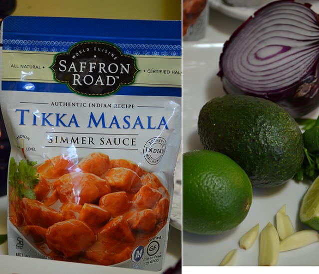 Tikka Masala Tacos with ingredients