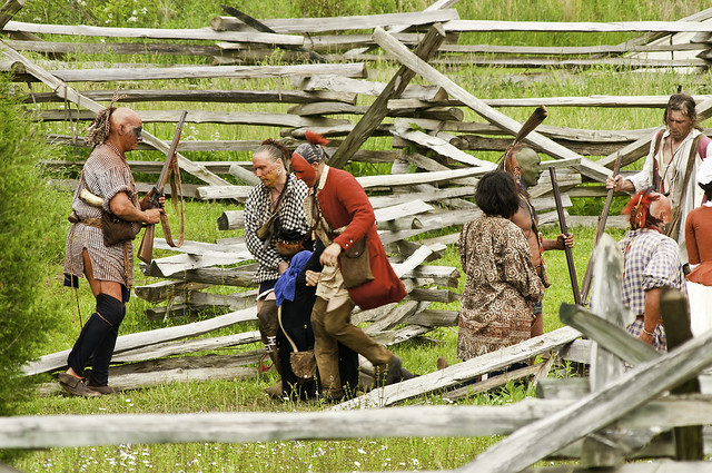 Cherokee warriors prepare for battle