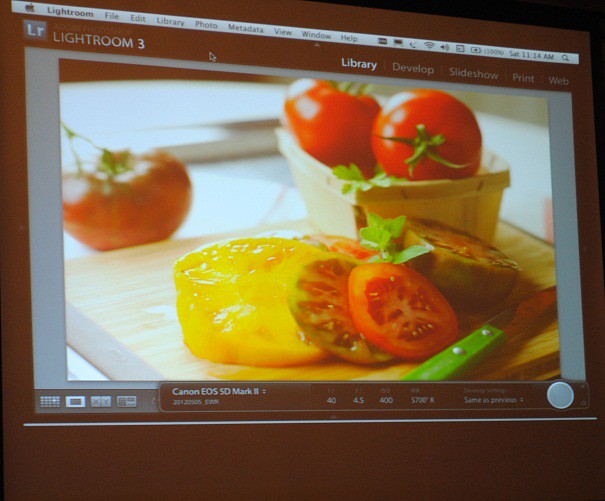 food photography course on screen