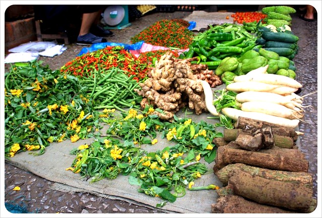 luang prabang morning market vegetables