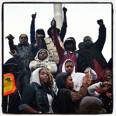 Occupying the flagpole at #baltimore city hall. #trayvon protest