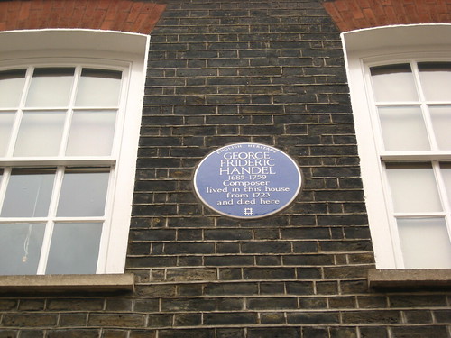 Handel's blue plaque, 25 Brook Street, London