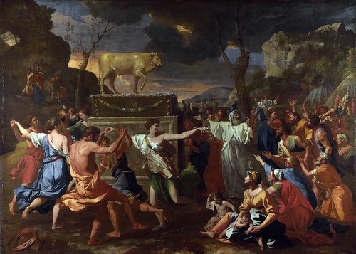 Nicolas Poussin - The Adoration of the Golden Calf [1633-34] by Gandalf's Gallery