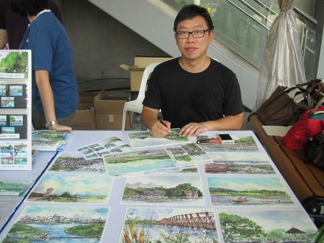 Singapore Urban Sketcher artist, Don Low launched Reservoirs of Singapore Stamp Issue