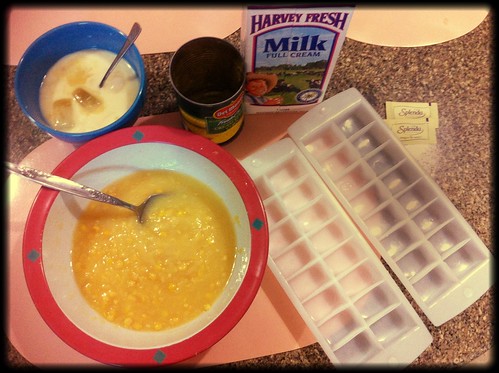 Ingredients for Creamed Corn Ice Cubes