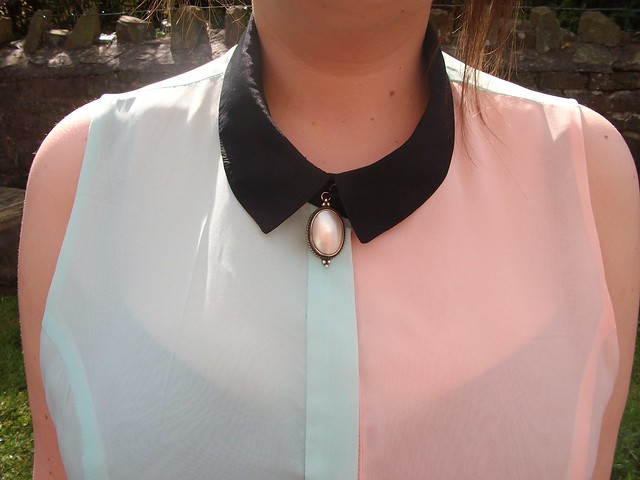collar, new look dress, vintage necklace - Copy