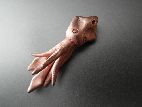 Copper Squid pedant, post-pickling