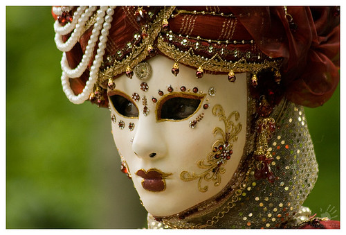 Venetian mask at the Gardens of Annevoie (2012) II by codespoti