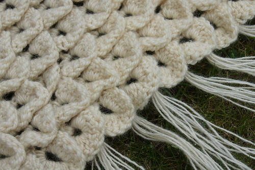Crocodile stitch crochet shawl