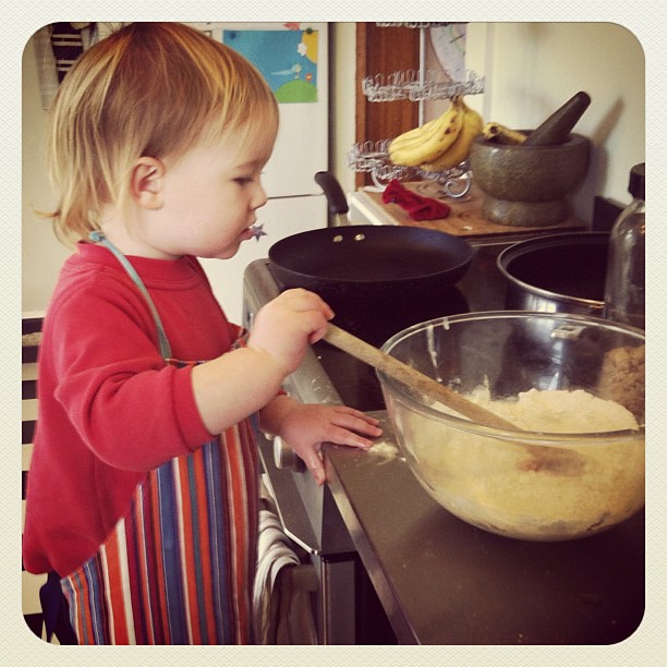 Tiny cooks #baking #toddler #letitgo #thedogwillhelpcleanup