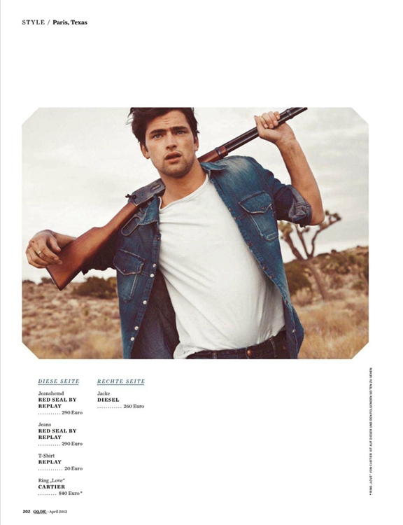 Paris Texas - GQ Germany, April 2012 - Sean O'Pry by Dan Martensen and styling by Manuela Hainz