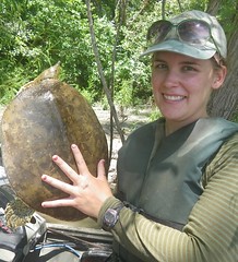 Stephanie Zimmer with Spiny Softshell Turtle