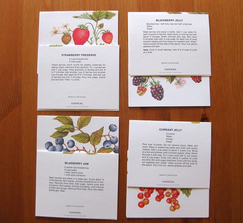 Vintage Current Berry and Jam Notes, recipes