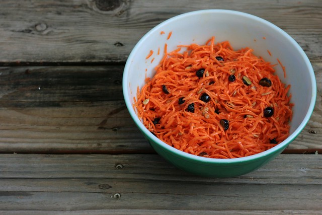 carrot, blueberry, sunflower seed salad