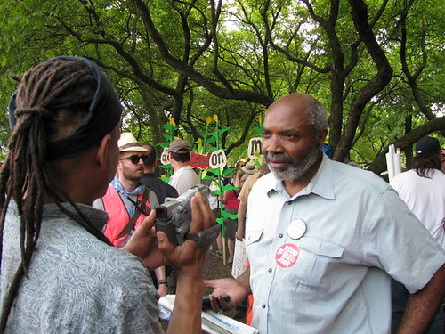 Abayomi Azikiwe, editor of the Pan-African News Wire, being interviewed after speaking at the Anti-NATO rally held in Grant Park in downtown Chicago on May 20, 2012. Azikiwe spoke on the need for international solidarity. (Photo: Alan Pollock) by Pan-African News Wire File Photos
