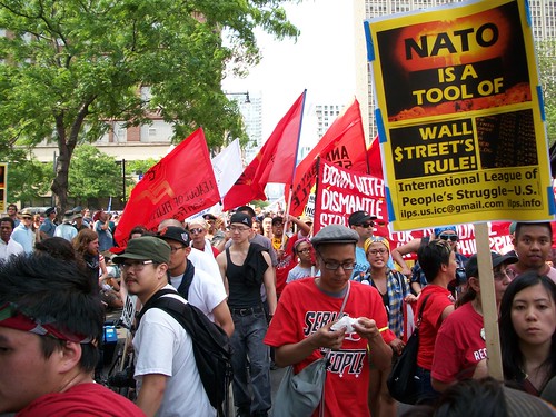Anti-Imperialist contingent at the anti-NATO march through downtown Chicago on May 20, 2012. Thousands protested in defiance of government repression. (Photo: Abayomi Azikiwe) by Pan-African News Wire File Photos