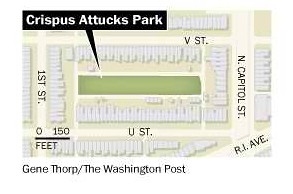 Location, Crispus Attacks Park, Bloomingdale neighborhood, DC