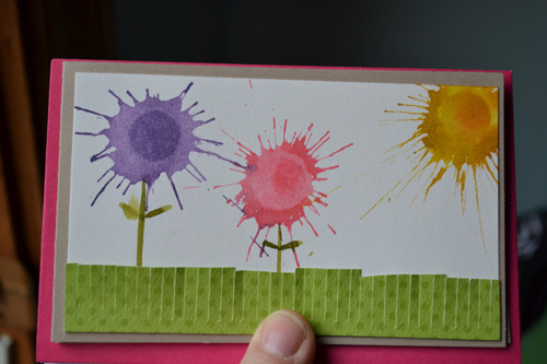 Splatter Flower Teacher's Card