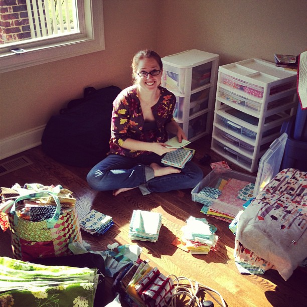 @a_2_w is refolding and organizing my fat quarters