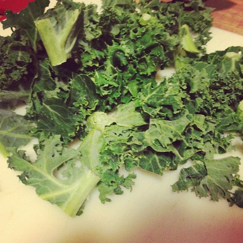 First time cooking with Kale. #food #yummy #kale