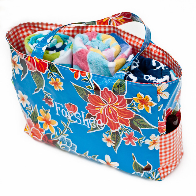Beach Pool Oilcloth Tote Large-2