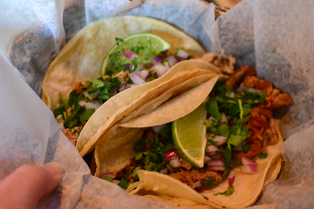 Pulled Chicken and Carnitas Tacos