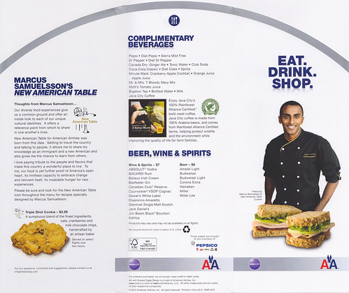 American Airlines Spring Menu: outside fold