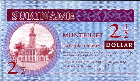 2,5 Dolár Surinam 2004, Pick 156