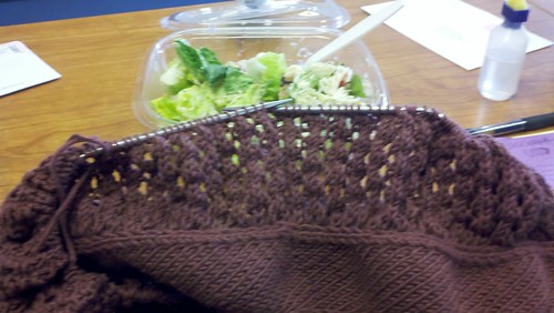 Knitting and lunching by she_knits_at_traffic_lights