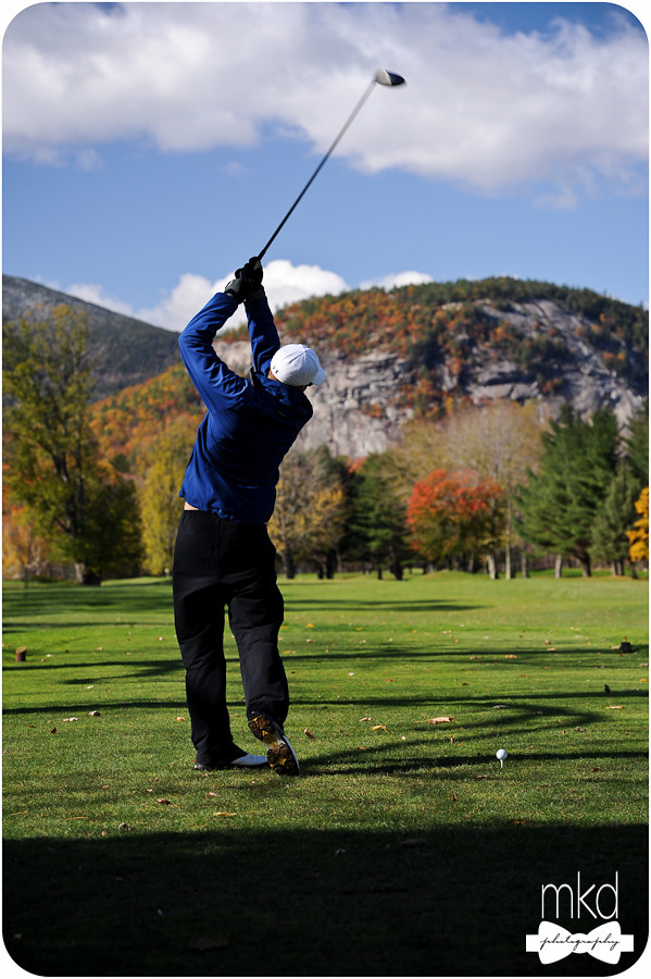 Groom Teeing off - North Conway Country Club Golf Course