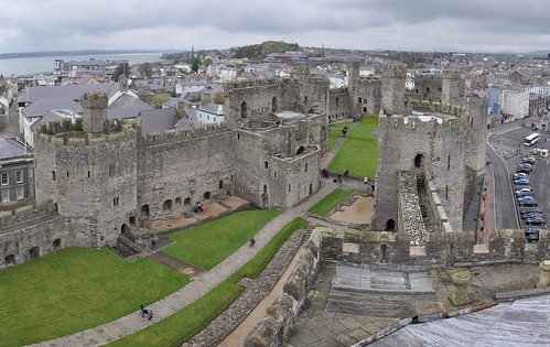 Looking over Caernarfon castle