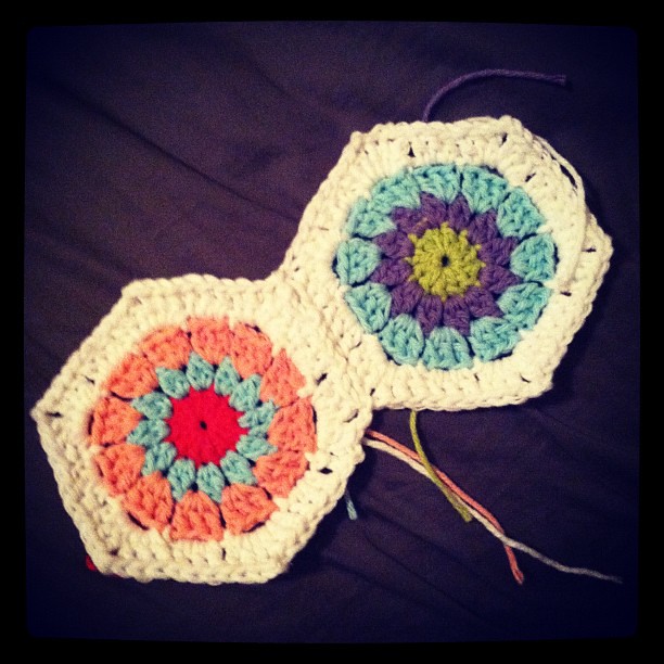 Uh oh... These hexagons might be just as fun as the quilted kind...