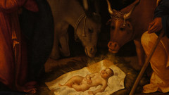Detail from Andrea Previtali's "Il presepe e l'annuncio ai pastori"