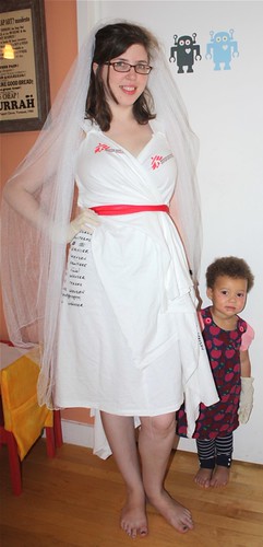 Finished: Doctors Without Borders T-shirt wedding dress costume